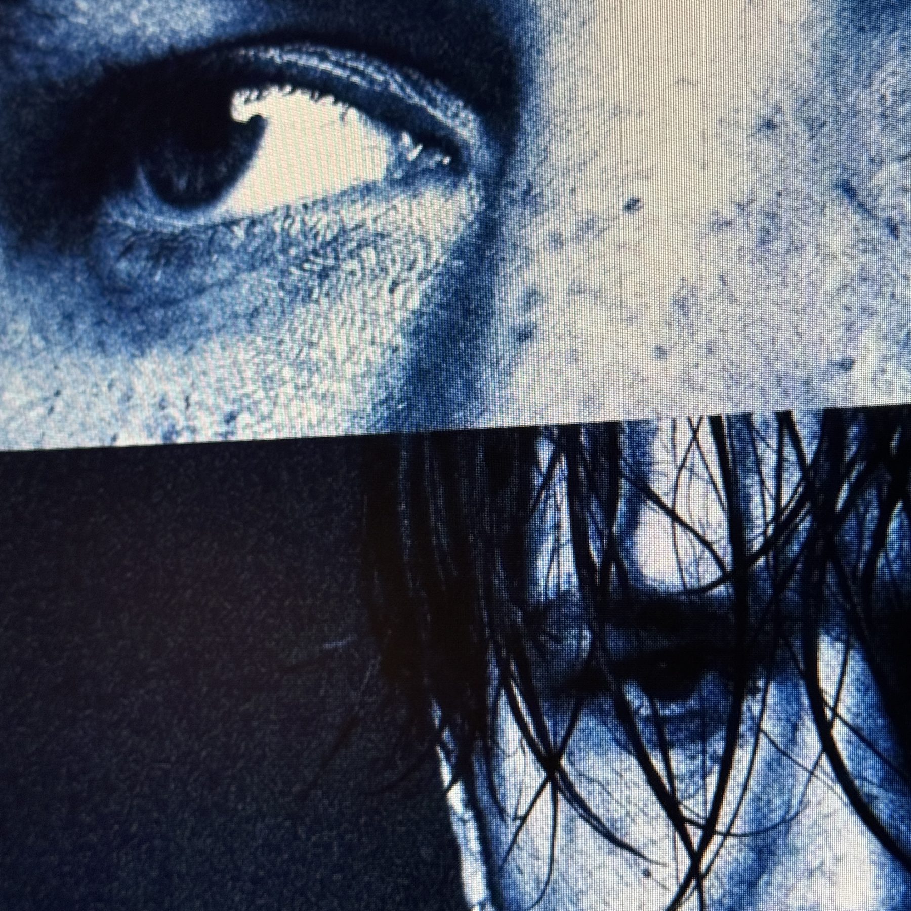 CH4YN, split portrait in blue